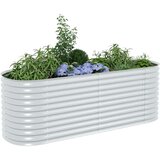  Vrtna sadilica od pocinčanog čelika 240 x 80 x 81 cm srebrna | Eponuda.ba