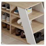 Hanah home pyramid shoe bench - oak, white oakwhite shoe cabinet | ePonuda.com