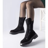Gemre Black insulated ankle boots with decorative toe Bologna | Shoptok.si