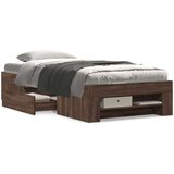 vidaXL Posteljni okvir rjav hrast 90x200 cm inženirski les | Shoptok.si