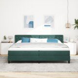  Postelja s Box Springom in Vzmetnico Temno Zeleno 200x200 cm Žamet, (22050104) | Shoptok.si