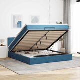 vidaXL Otomanski posteljni okvir z vzmetnico moder 180x200cm žamet | Shoptok.si
