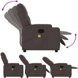 vidaXL Masažni naslonjač od tkanine tamnosmeđi | shoptok.hr