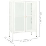vidaXL komoda bijela 75 x 35 x 105 cm od čelika i stakla | shoptok.hr