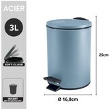Spirella Svetlo moder jeklen koš za smeti s pedalom 3 l Adelar – | Shoptok.si