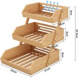 YOUYIJIA 3-nadstropna bambusova košara za sadje in zelenjavo | Shoptok.si