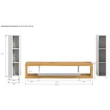 MID.YOU Dnevni Regal Tango, Barva Hrasta, Bela, 3-Delni | Shoptok.si