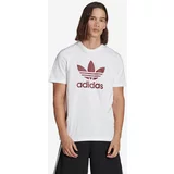 Adidas Bombažna kratka majica Adicolor Classics Trefoil moška, bela barva
