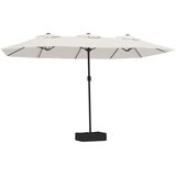  Dvostruki vrtni suncobran LED pješčano bijeli 449 x 265 cm | shoptok.hr