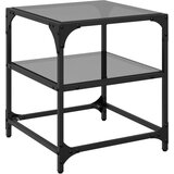 The Living Store Klubska mizica s črno stekleno površino 40x40x45 cm jeklo - Klubska Mizica, (21495908) | Shoptok.si