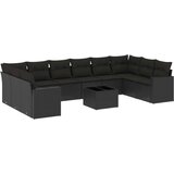 vidaXL 11-dijelni set vrtnih sofa od poliratana s jastucima crni | shoptok.hr