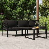 The Living Store Vrtna sedežna garnitura 4-delna z blazinami aluminij antracit - Vrtna Sedežna Garnitura, (21425339) | Shoptok.si