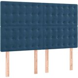  Box spring postelja z vzmetnico temno modra 140x190cm žamet, (20897380) | Shoptok.si