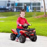 HOMCOM Otroško električno štirikolesno kolo s 6V baterijo za polnjenje, gumb za pospeševanje, starost 18-36 mesecev, 70x42x45cm, rdeče, (20744873) | Shoptok.si