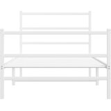  Metalni okvir kreveta uzglavlje i podnožje bijeli 100x200 cm | shoptok.hr