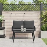  Vrtni set za objed s jastukom 2 pcs Crna poliratan | shoptok.hr