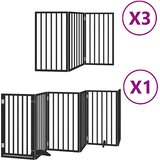  Vrata za pse s vratašcima 15 panela sklopiva 750 cm drvo topole | shoptok.hr