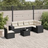 vidaXL 7-dijelni set vrtnih sofa od poliratana s jastucima crni | shoptok.hr