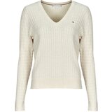 Tommy Hilfiger CO CABLE FINE GG V-NK LS SWT Bež | shoptok.hr