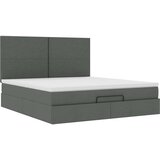 vidaXL Otomanski krevet s madracem tamnosivi 160x200cm od tkanine | shoptok.hr