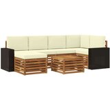 vidaXL Kotna sedežna garnitura z blazino 7 pcs Naravna in smetana, (5000269404) | Shoptok.si