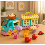 Ice Cream Shop Car With Motorized Girl Figure Desserts Blocks Set | Shoptok.si