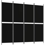 Sobna pregrada s 4 panela crna 200 x 180 cm od tkanine | Eponuda.com