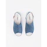 GOODIN Blue suede wedge sandals | Shoptok.si