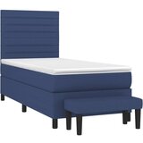 vidaXL Krevet s oprugama i madracem plavi 90 x 190 cm od tkanine | shoptok.hr