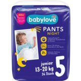 babylove Noćne pelene gaćice, veličina 5 junior (13-20kg) 36 kom | ePonuda.com