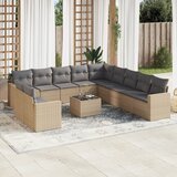  12-dijelni set vrtnih sofa od poliratana s jastucima bež | shoptok.hr
