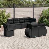  8-dijelni set vrtnih sofa od poliratana s jastucima crni Crna 71 x 62 x 69 cm | shoptok.hr