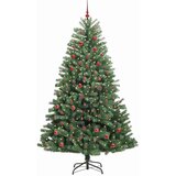 vidaXL Umetno Zložljivo Božično Drevo Zelena 210 cm PVC in kovina | Shoptok.si