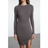 Trendyol Anthracite Plain Mini Bodycon Mini Knit Dress | Shoptok.si