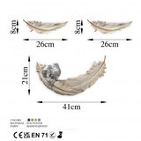 WALLXPERT Set zidne dekoracije Love Birds - 2, 41x21x4, 26x8x2 cm, 3 komada, Krem | Eponuda.ba
