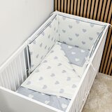 Freeon posteljni komplet 8-delni siva srca | Shoptok.si
