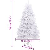  Umjetno božićno drvce sa šarkama i stalkom bijelo 180 cm | shoptok.hr
