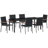  Vrtni set za objed 7 pcs Crna Čelik s prahom | Eponuda.com