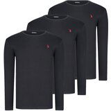 Dewberry TRIPLE SET T8588 ROUND COLLAR MEN'S SWEATSHIRT-BLACK-BLACK-BLACK | Shoptok.si