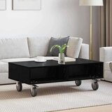  Stolić sa kotačima Crni hrast 90 x 50 x 30 cm Konstruirano drvo | shoptok.hr