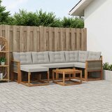  Set vanjskih sofa 7 kom. Prirodna i svjetlosiva | shoptok.hr