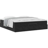 vidaXL Otomanski krevet s madracem crni 180x200 cm baršunasti | shoptok.hr