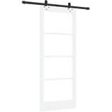  Klizna vrata Bijelo 83 x 202 cm Masivna borovina i staklo | shoptok.hr