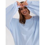 Fashion Hunters Light blue women's oversize sweatshirt Cene