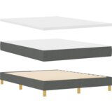 vidaXL Box Spring Krevet s Madracem Tamno Sivi 140x190 cm Tkanina, Uzglavlje s Dugmadi Tamno Sivo 140 cm Tkanina | shoptok.hr
