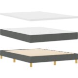 vidaXL Postelja s škripcem z vzmetnico Temno siva 140x190 cm Tkanina | Shoptok.si