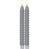 Star Trading Set od 2 sive voštane LED svijeće Flamme Swirl Antique, visina 25 cm Cijene