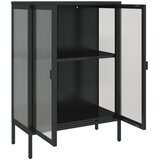  Komoda crna 75 x 35 x 105 cm od stakla i čelika | Eponuda.ba