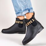 primohurt Czarne matowe kalosze damskie LOVE GOLD | shoptok.hr