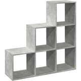 vidaXL Pregrada s knjižno omaro 3-nadstropna betonsko siva 99x29x99 cm | Shoptok.si
